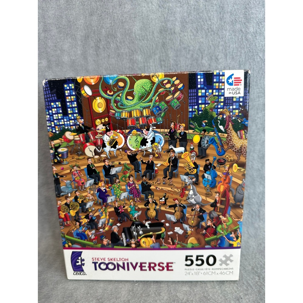 Puzzle Ceaco Steve Skelton Tooniverse Rhapsody in Zoo‎ 550 Piece Jigsaw Complete